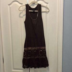 Summer Ribbed racerback Dress with crochet accent